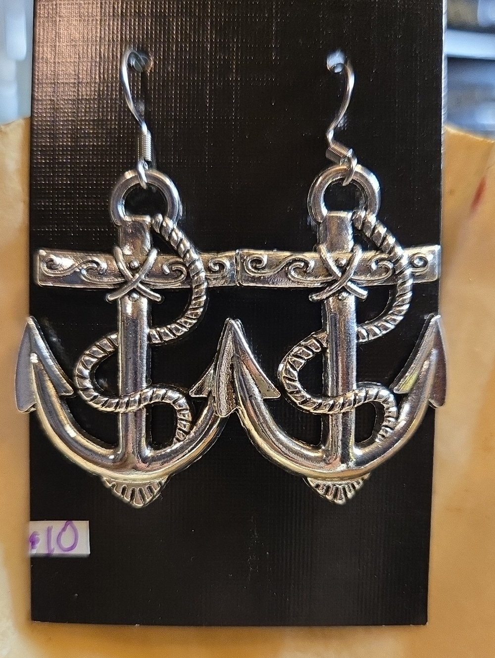 Silver Anchor Rope Drop Earrings - Women Accessories